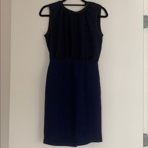 Navy and electric blue pencil dress (2-in-1)